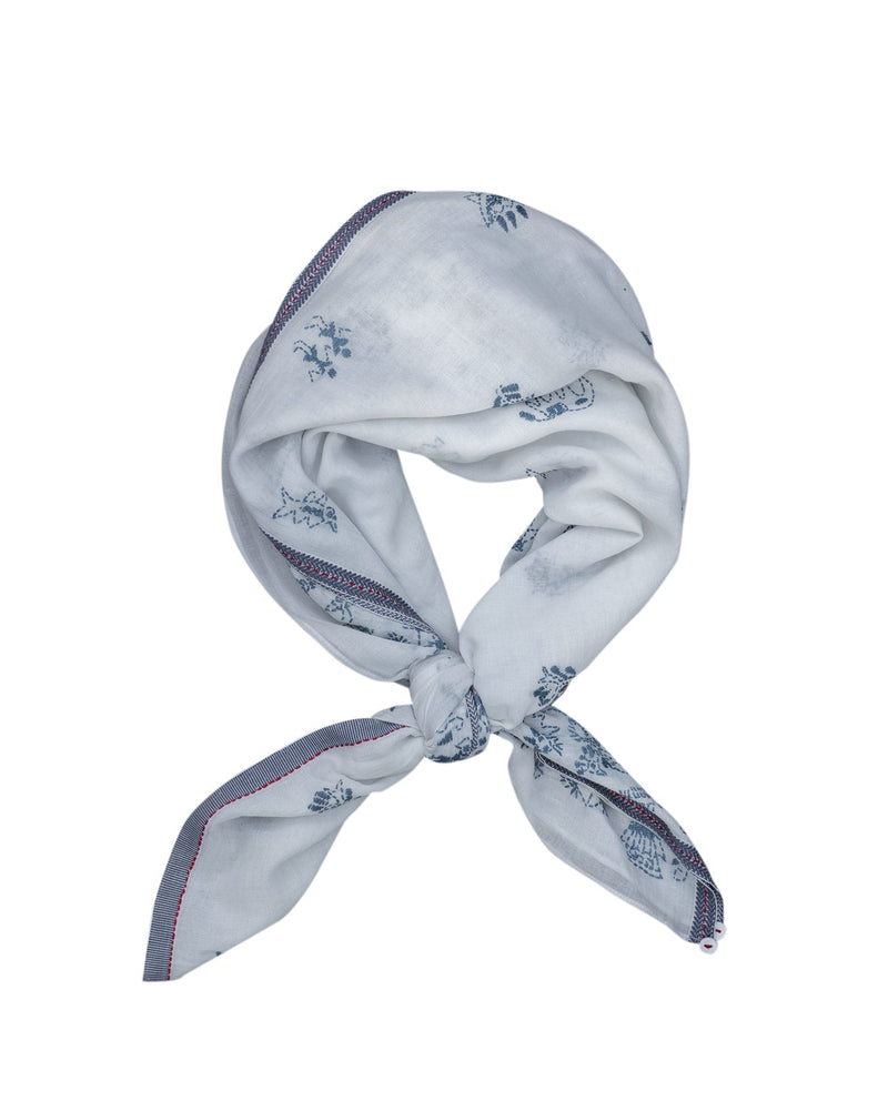 Kantha Stitch Scarf - White