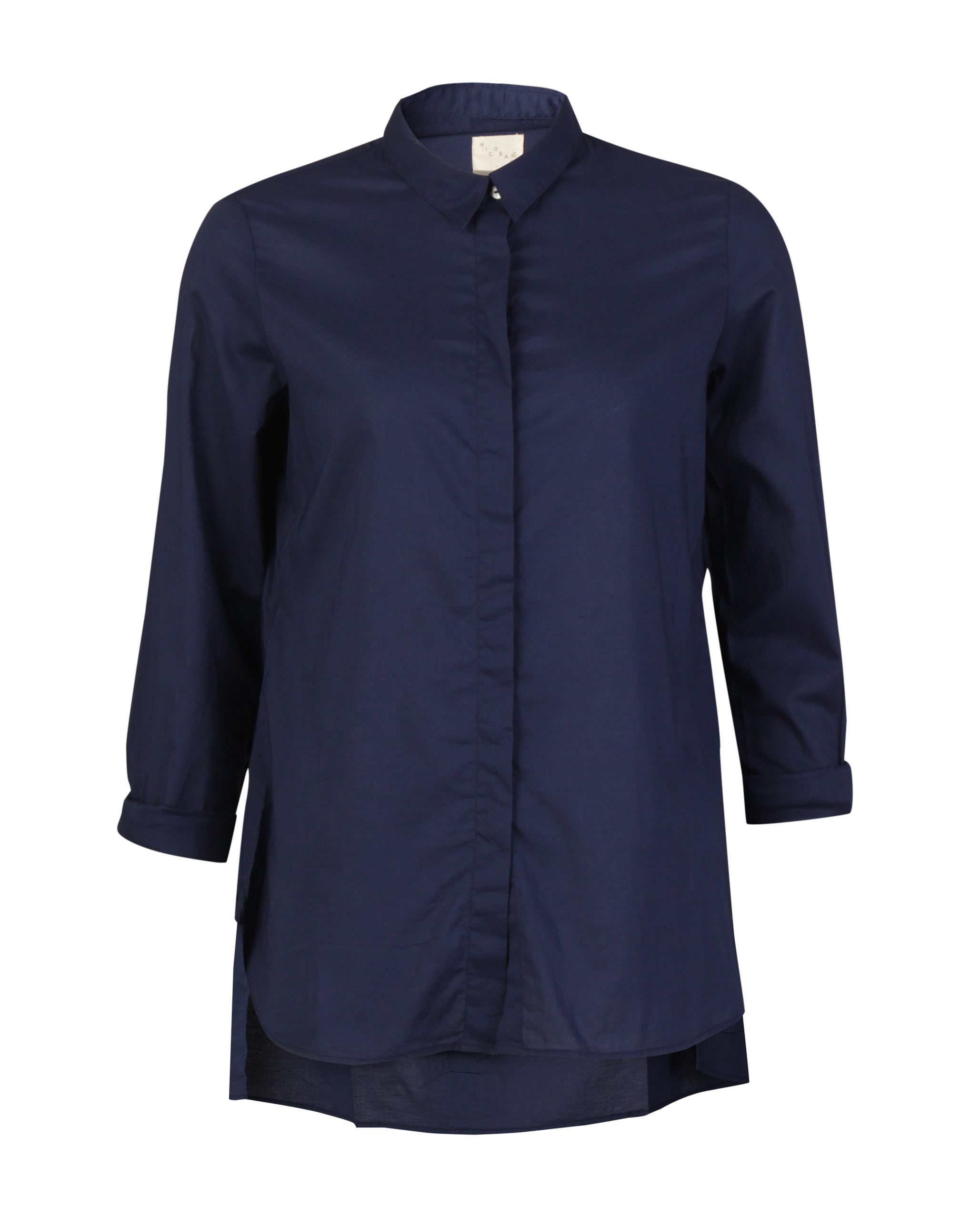 Cantonese Collar Top - Indigo