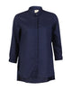 Cantonese Collar Top - Indigo