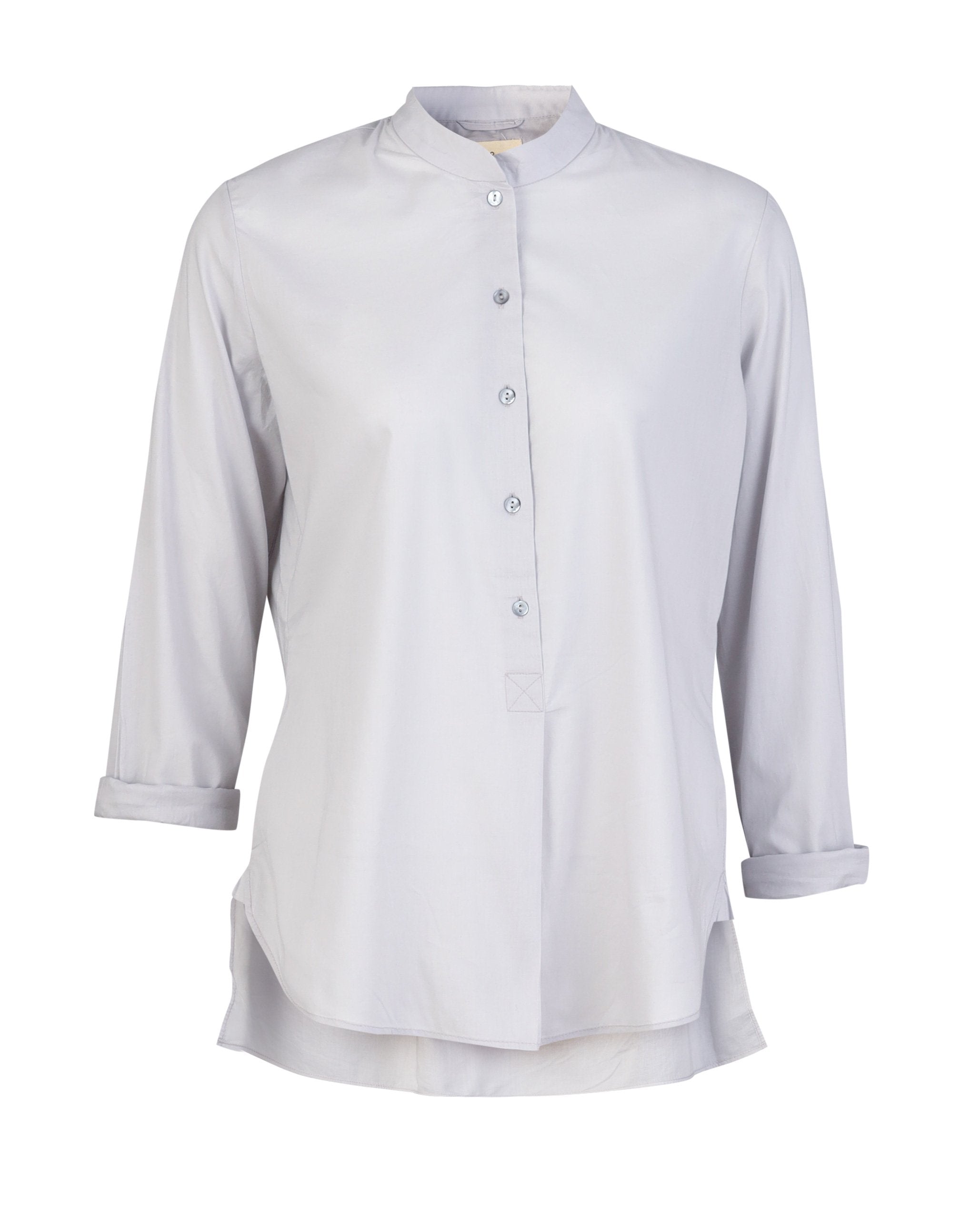 Mandarin Collar Top - Ash Grey