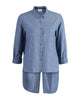 High-Low Placket Top - Blue