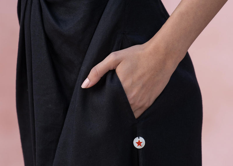 Front Knot Jumpsuit - Black
