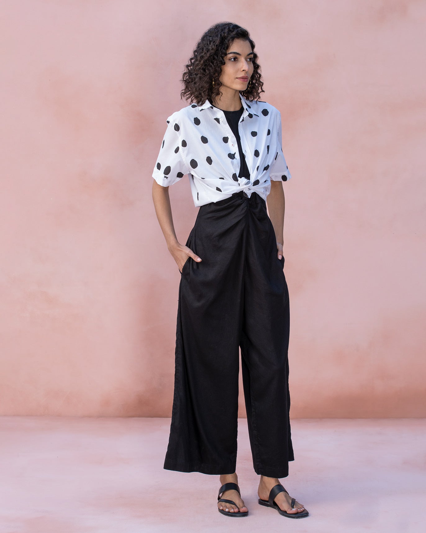 Front Knot Jumpsuit - Black