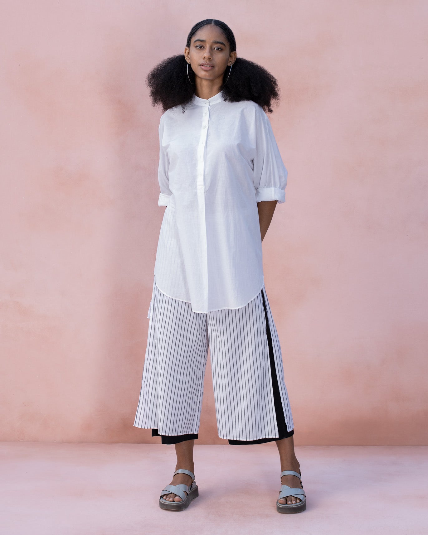 Marshmallow Stripe Pants - Grey