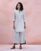 Mid-Length Stripe Kurta - Grey