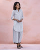Mid-Length Stripe Kurta - Grey