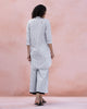 Mid-Length Stripe Kurta - Grey