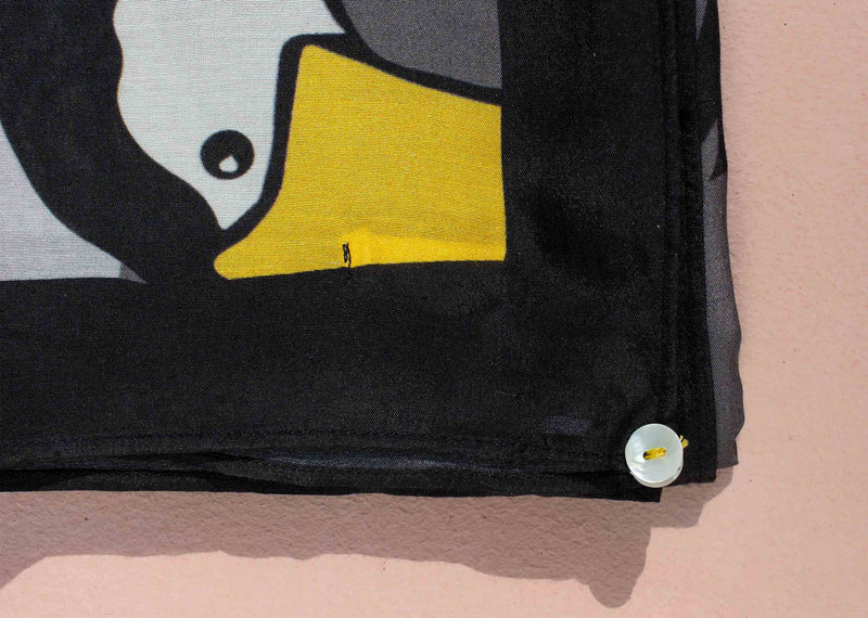 Birds of Paradise Scarf - Grey & Black