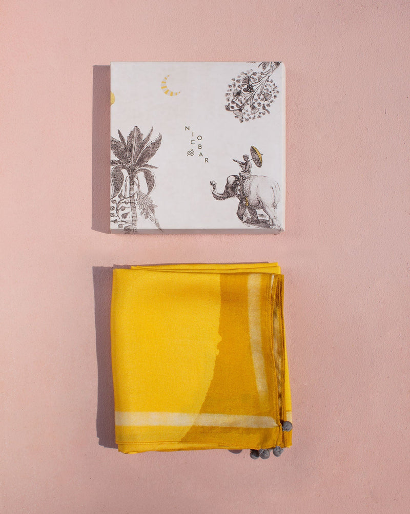 Bold Flower Scarf - Ochre