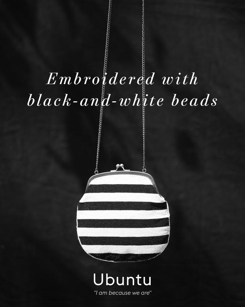 Embroidered with black-and-white beads