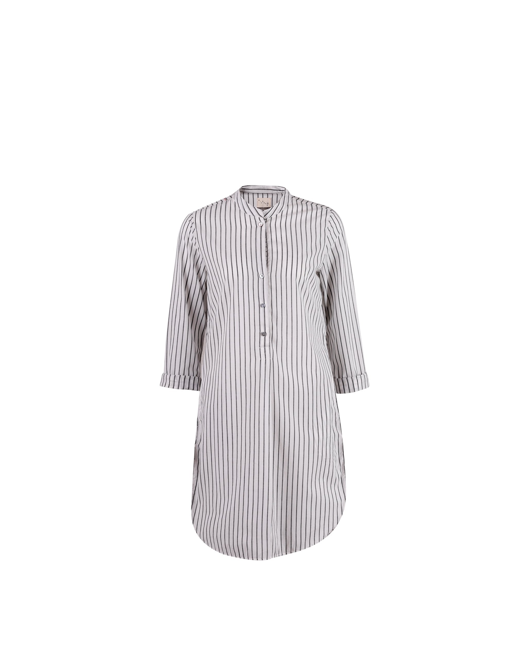 Mid-Length Stripe Kurta - Grey