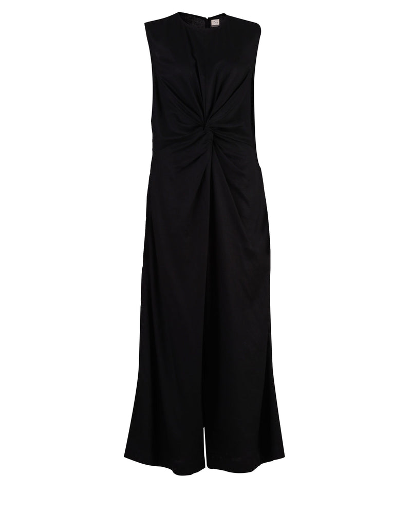 Front Knot Jumpsuit - Black