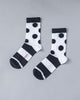 Dot & Stripe Socks - Black & White