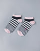 Narrow Stripe Socks - Black & Pink