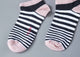 Narrow Stripe Socks - Black & Pink