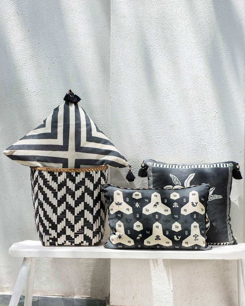 Nizara Lumbar Cushion Cover - Charcoal