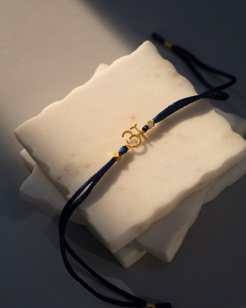 Alphabet A Rakhi - Gold