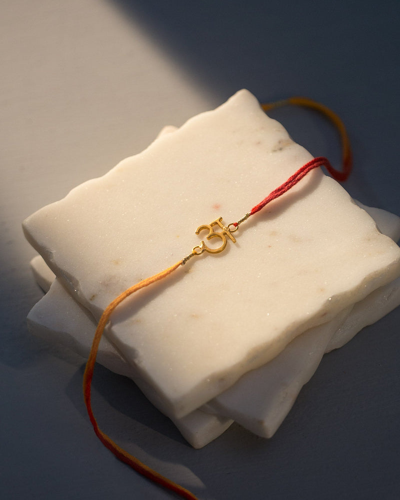 Alphabet A Rakhi - Saffron