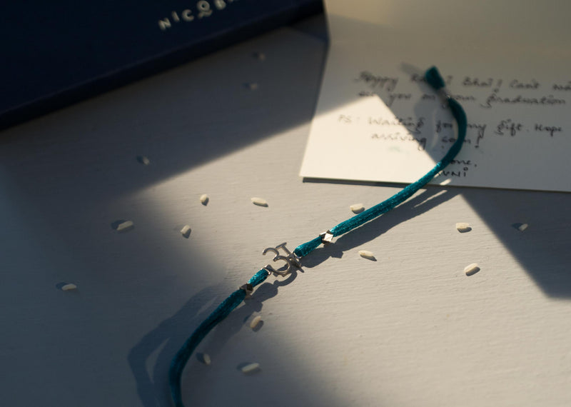 Alphabet A Rakhi - Silver