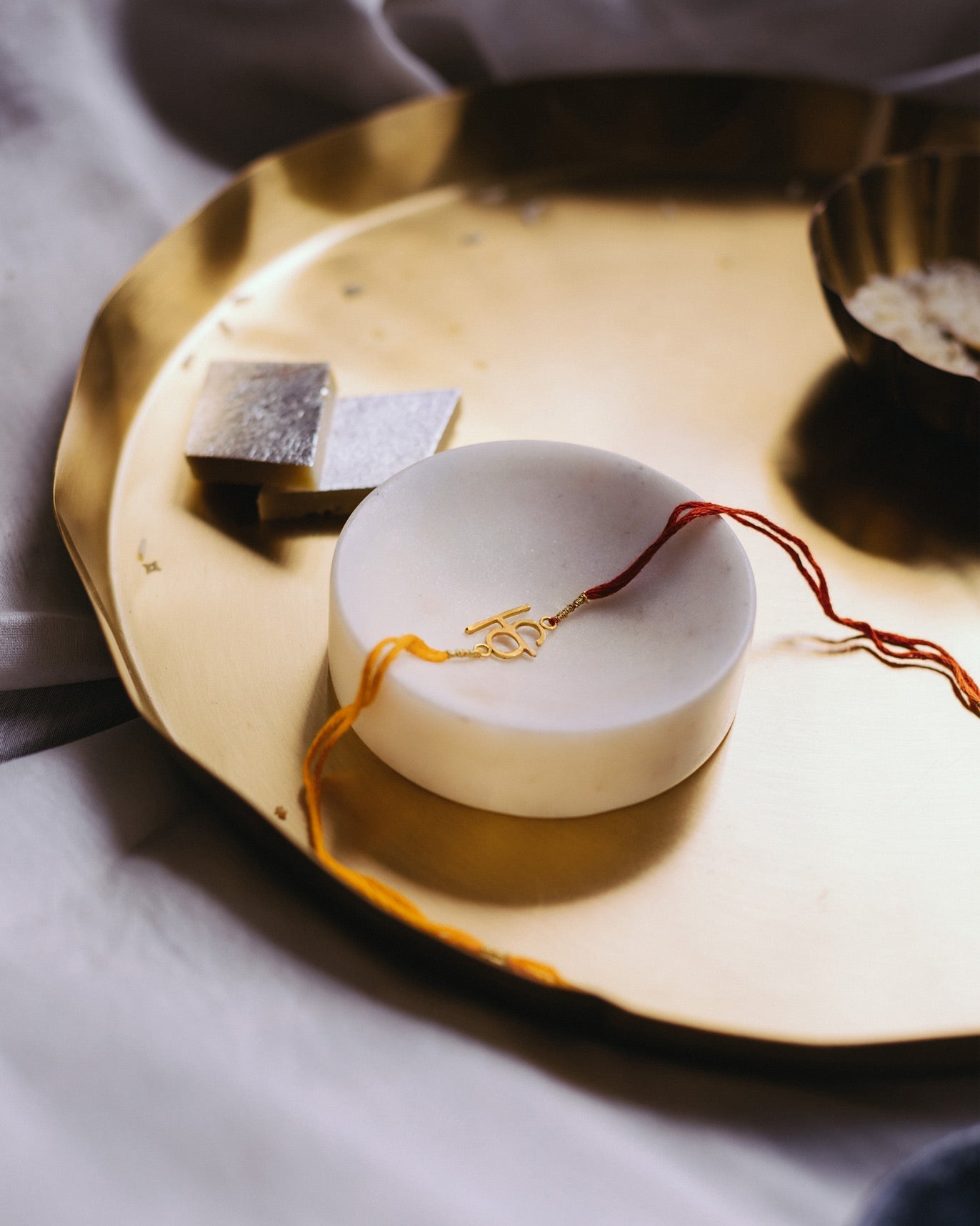 Alphabet K Rakhi - Saffron