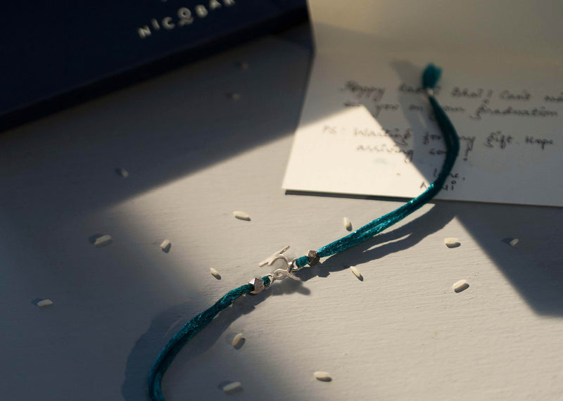 Alphabet R Rakhi - Silver