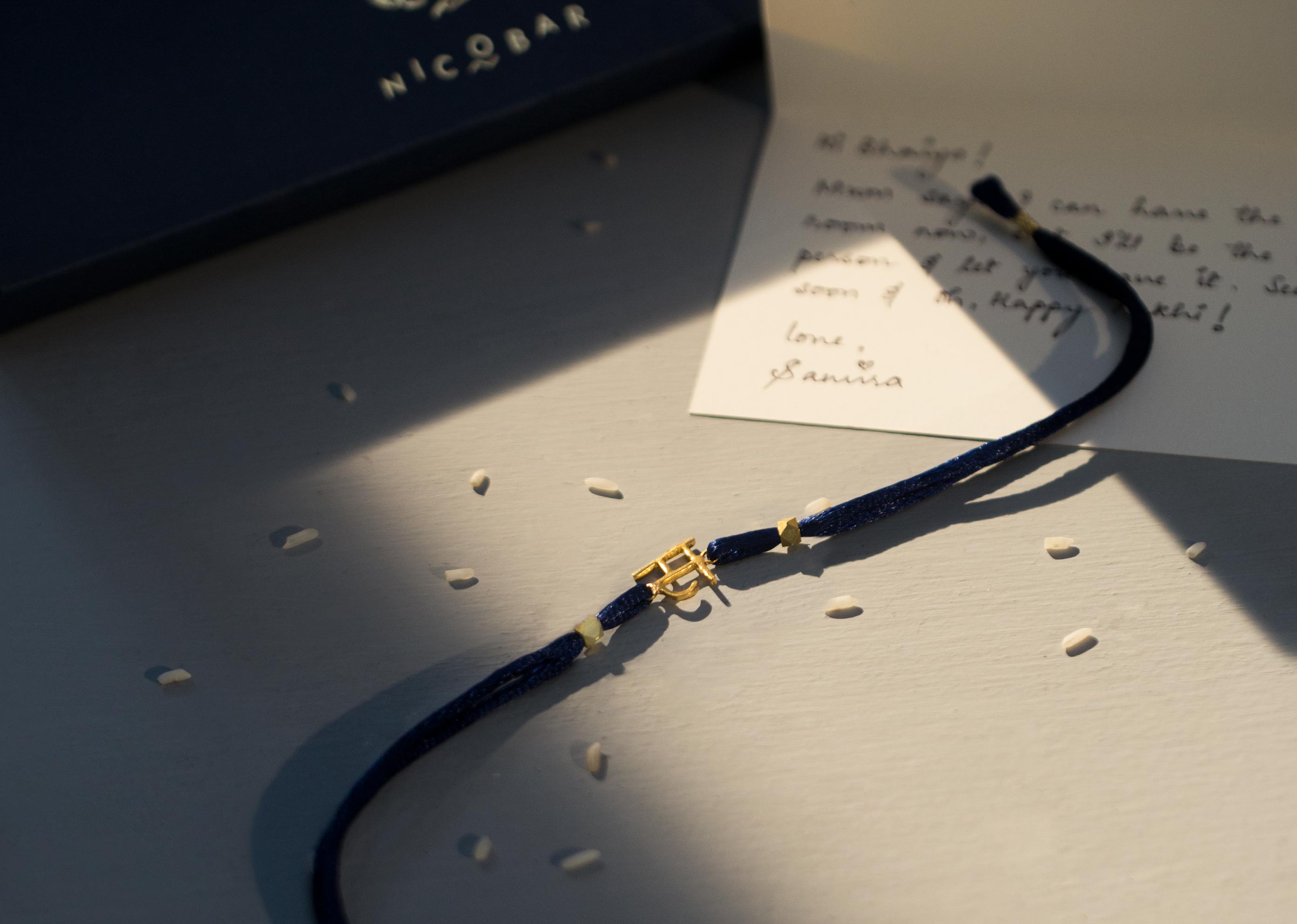 Alphabet S Rakhi - Gold