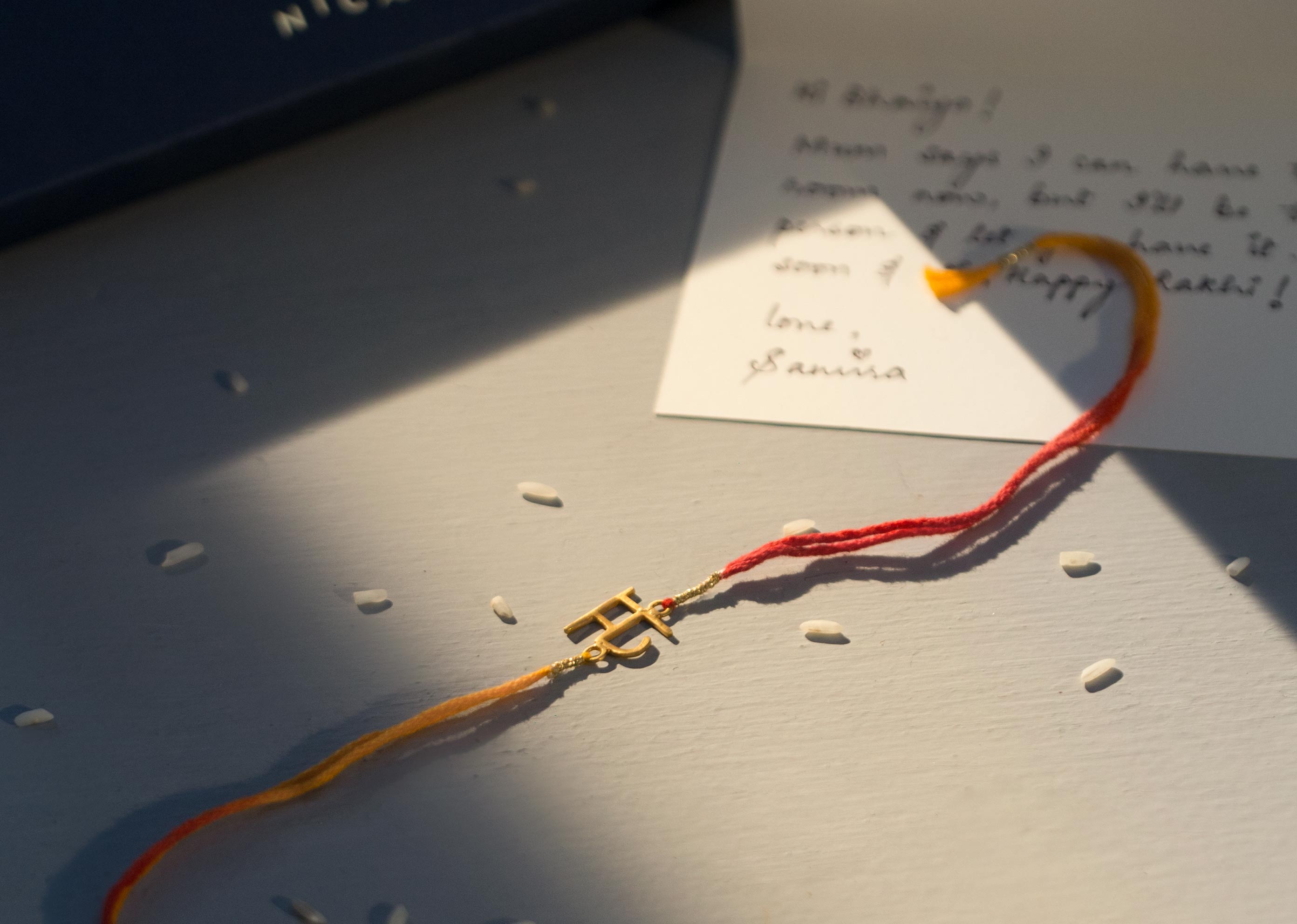 Alphabet S Rakhi - Saffron