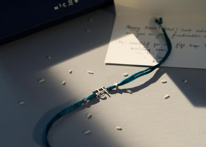 Alphabet S Rakhi - Silver