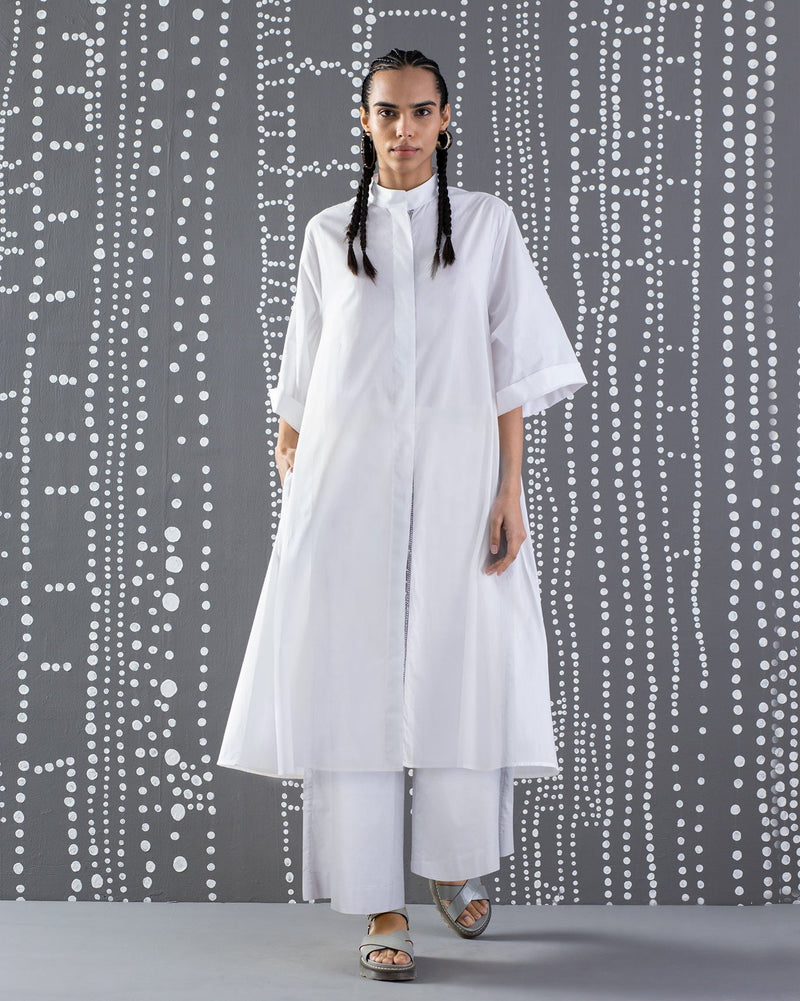 Long Shirt Kurta - White