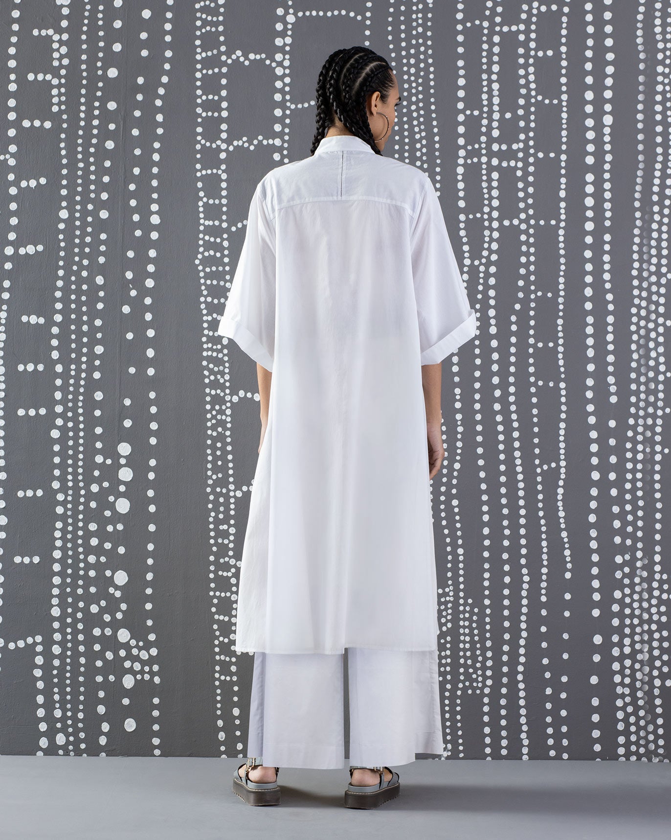 Long Shirt Kurta - White