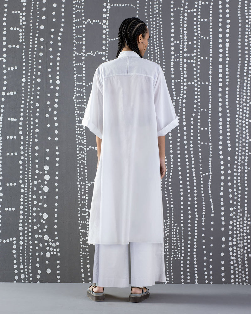 Long Shirt Kurta - White
