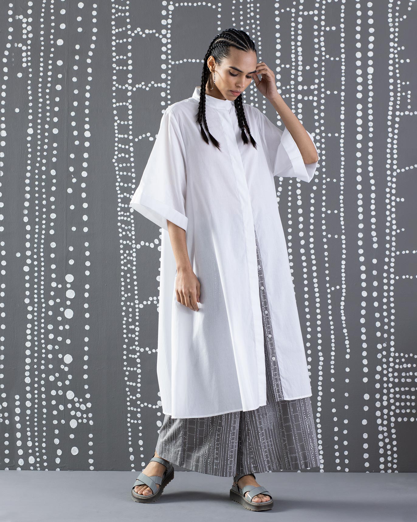 Long Shirt Kurta - White