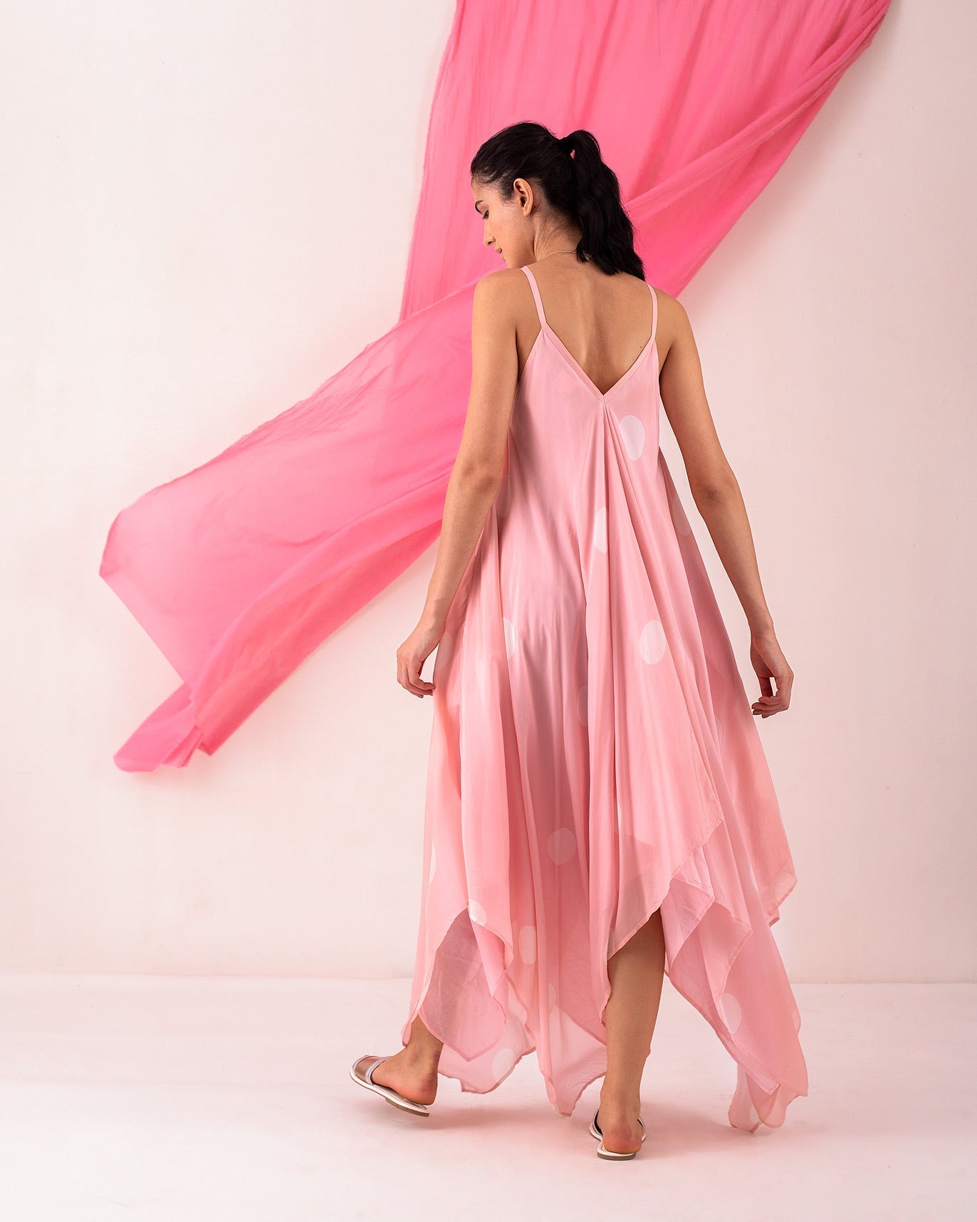 Handkerchief Dress - Pink & White