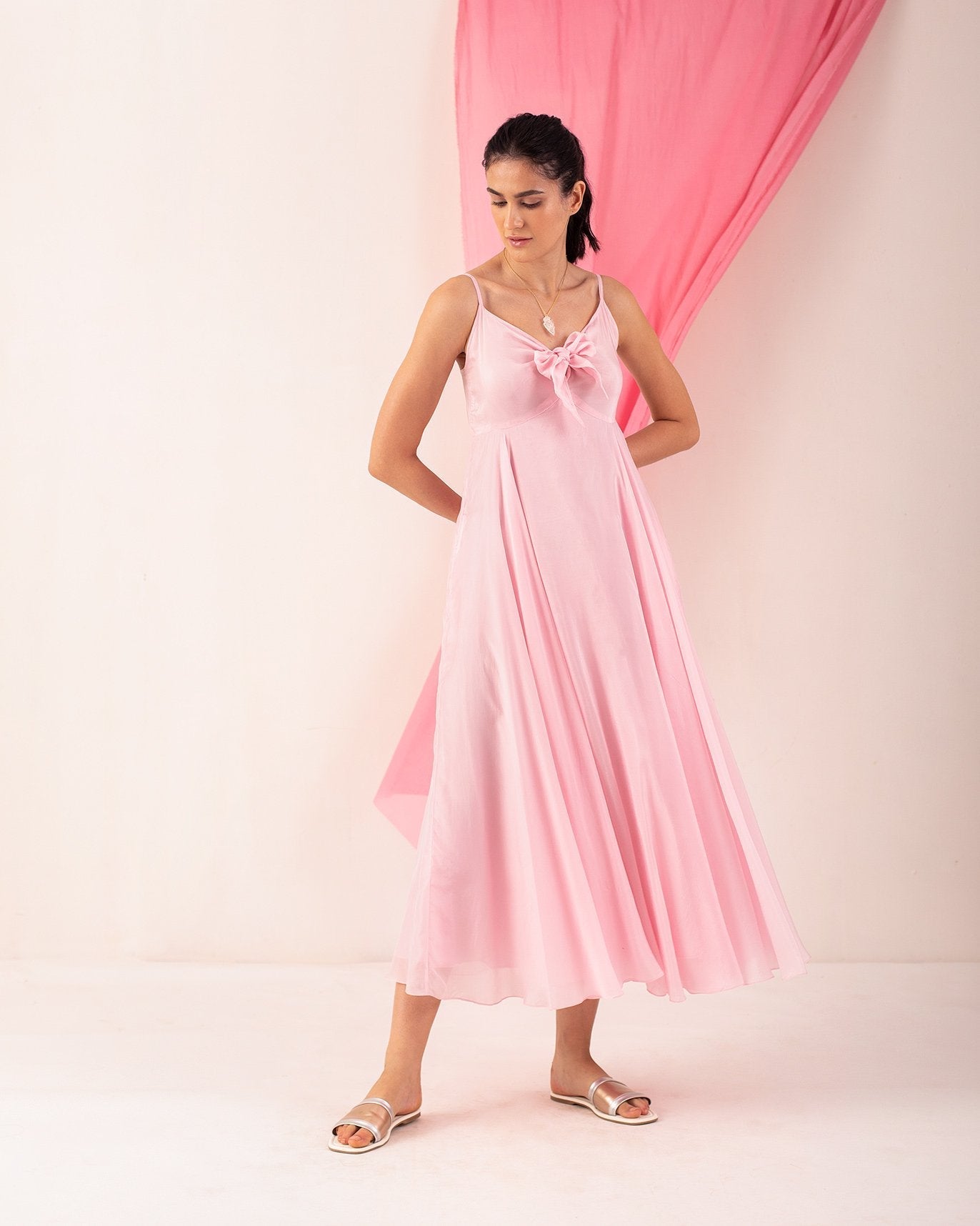 Long Strappy Dress - Pink