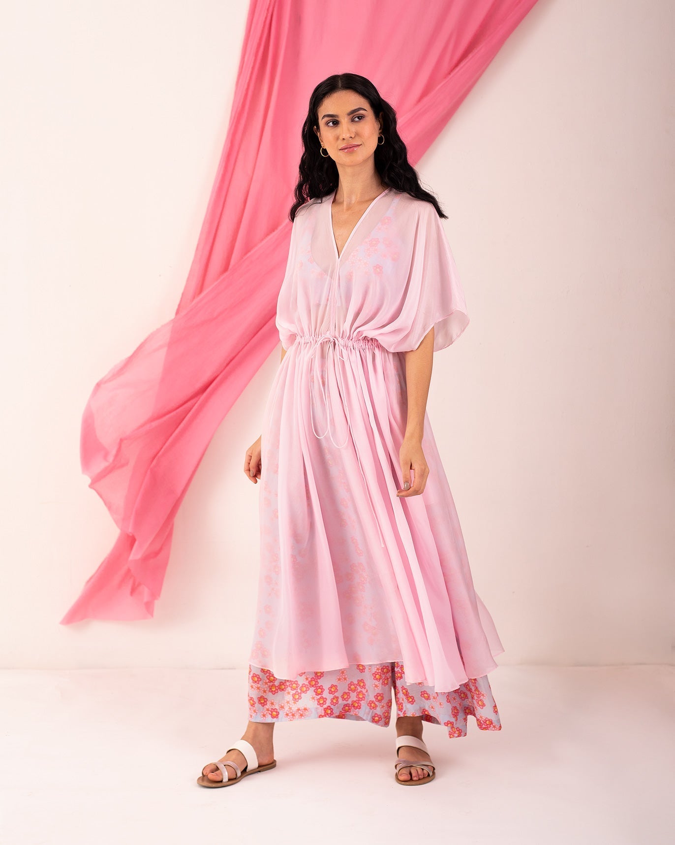 Gathered Waist Kurta - Pink