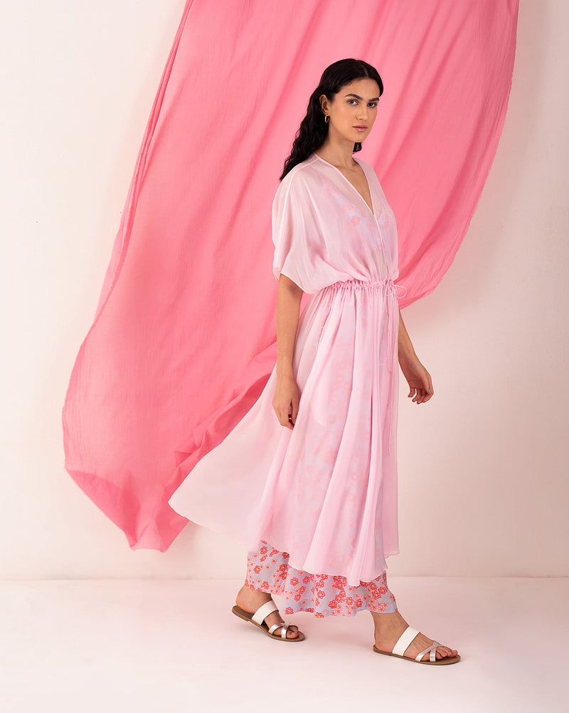 Gathered Waist Kurta - Pink