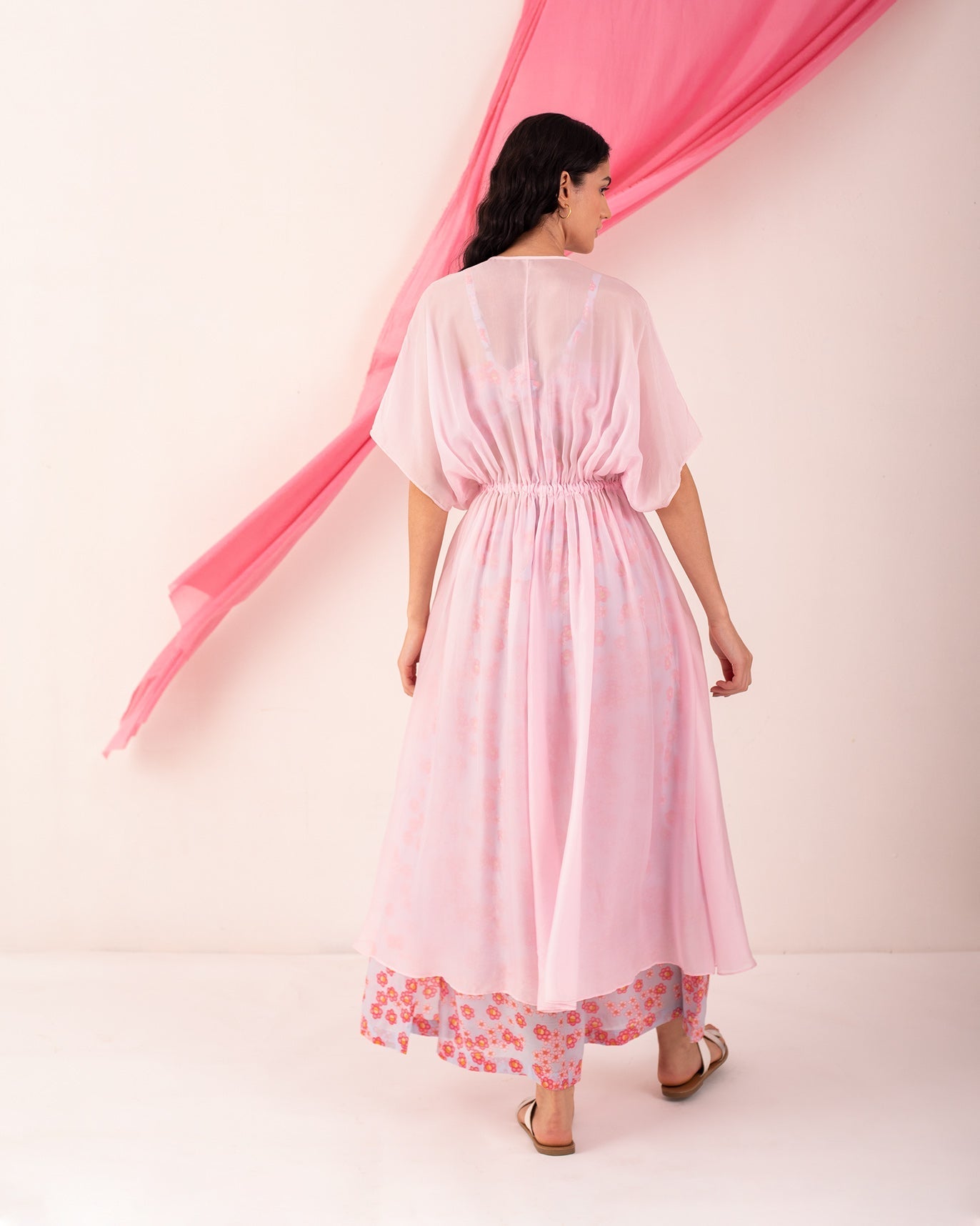 Gathered Waist Kurta - Pink