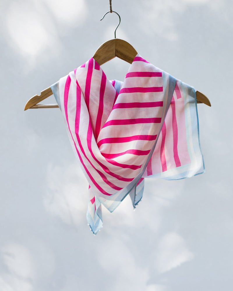 Pink Striped Scarf