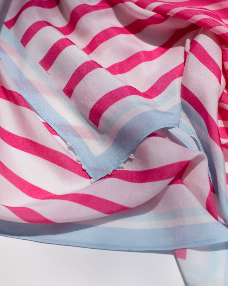 Pink Striped Scarf