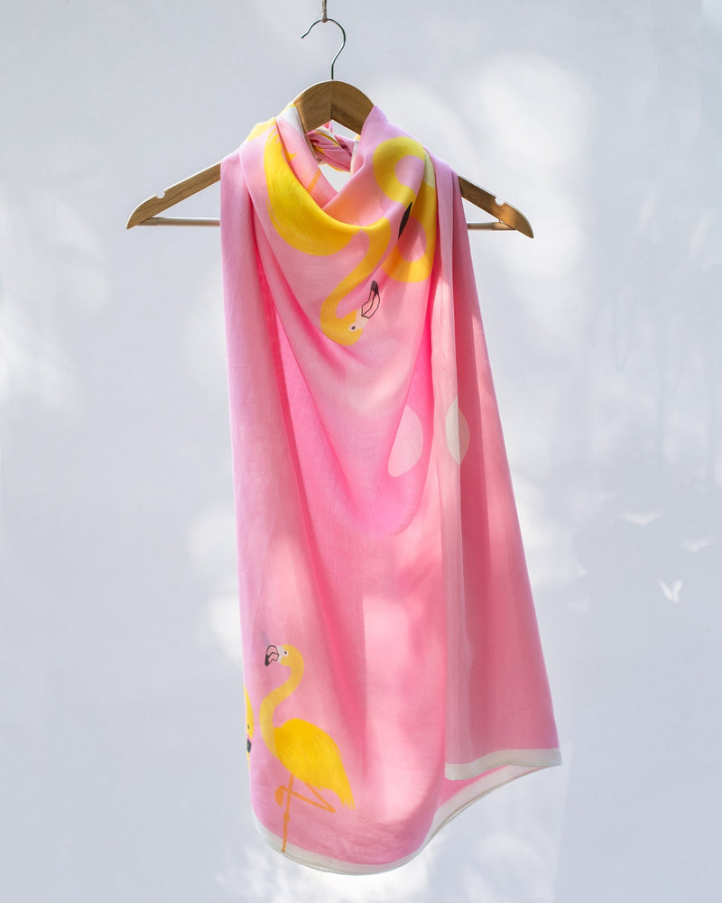 Flamingo Polka Scarf