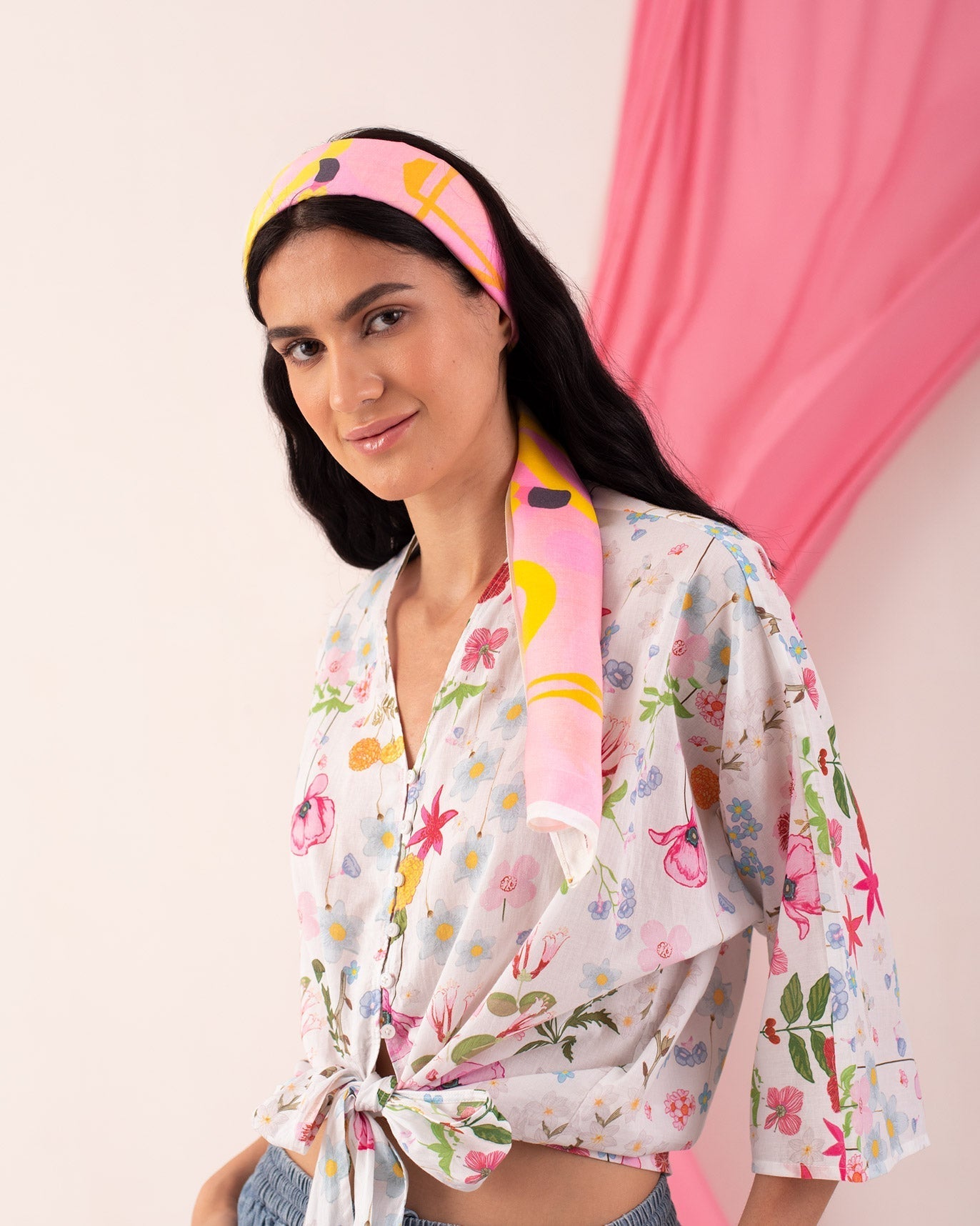 Flamingo Polka Scarf