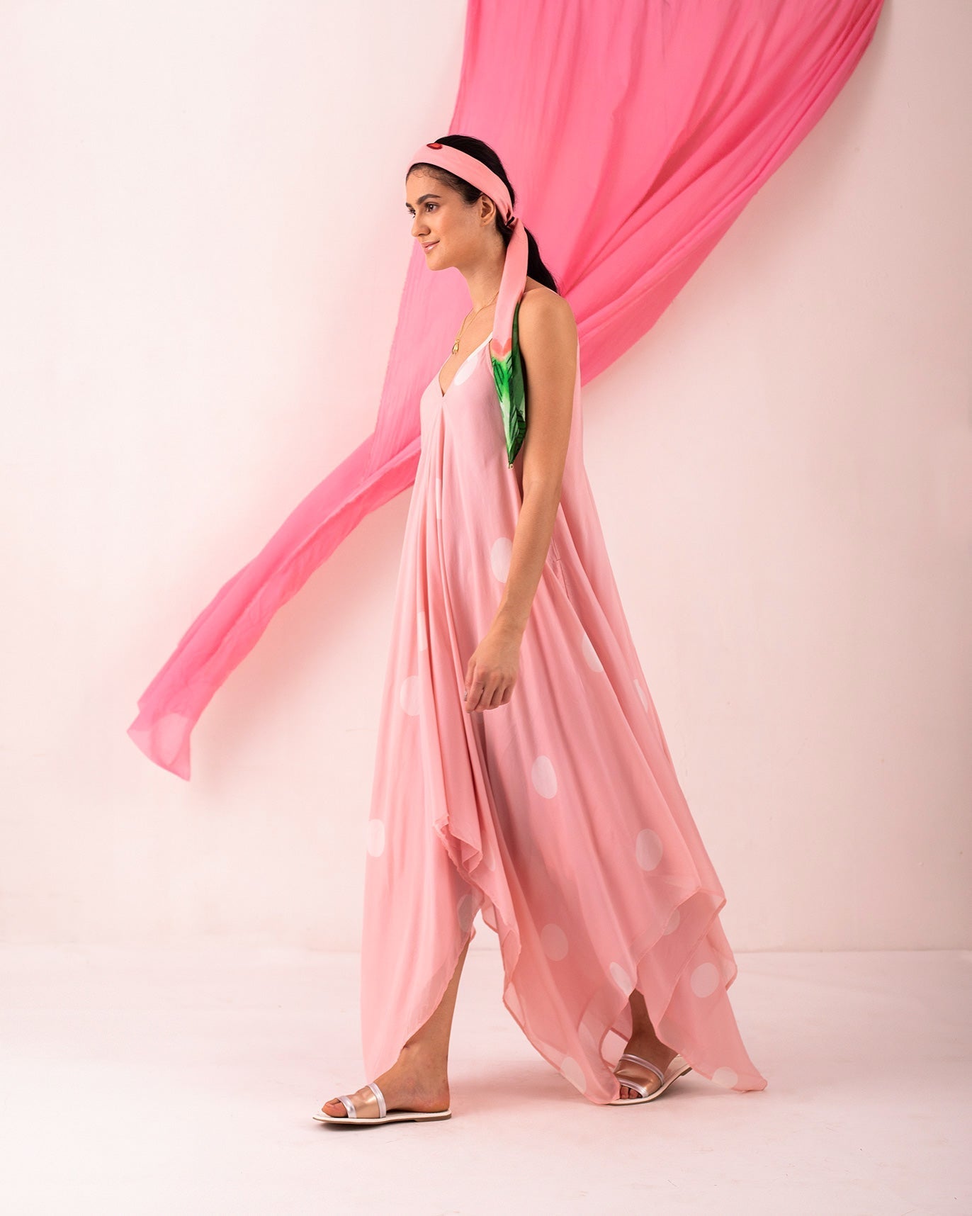 Handkerchief Dress - Pink & White