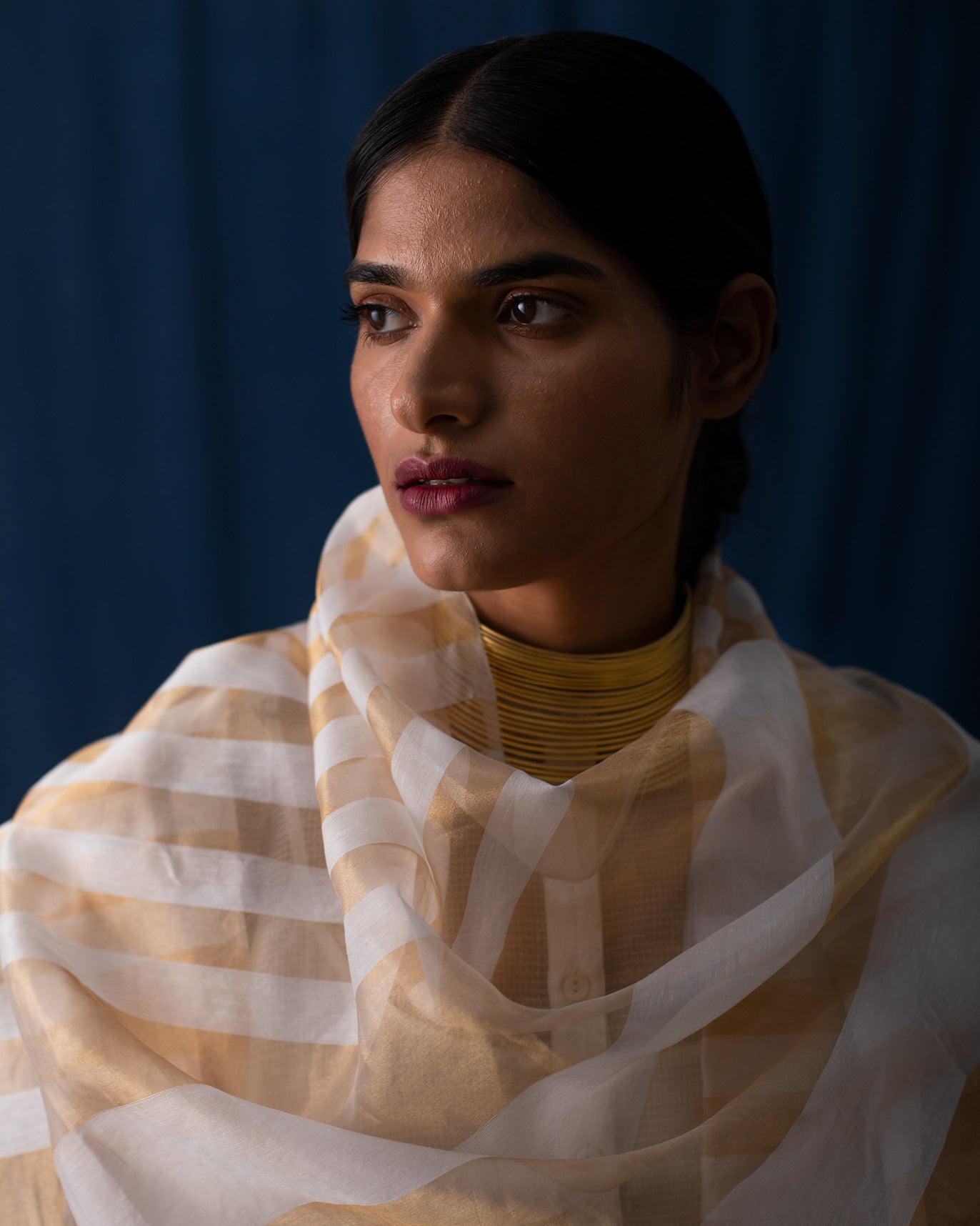 Afterglow Dupatta - Ivory & Gold
