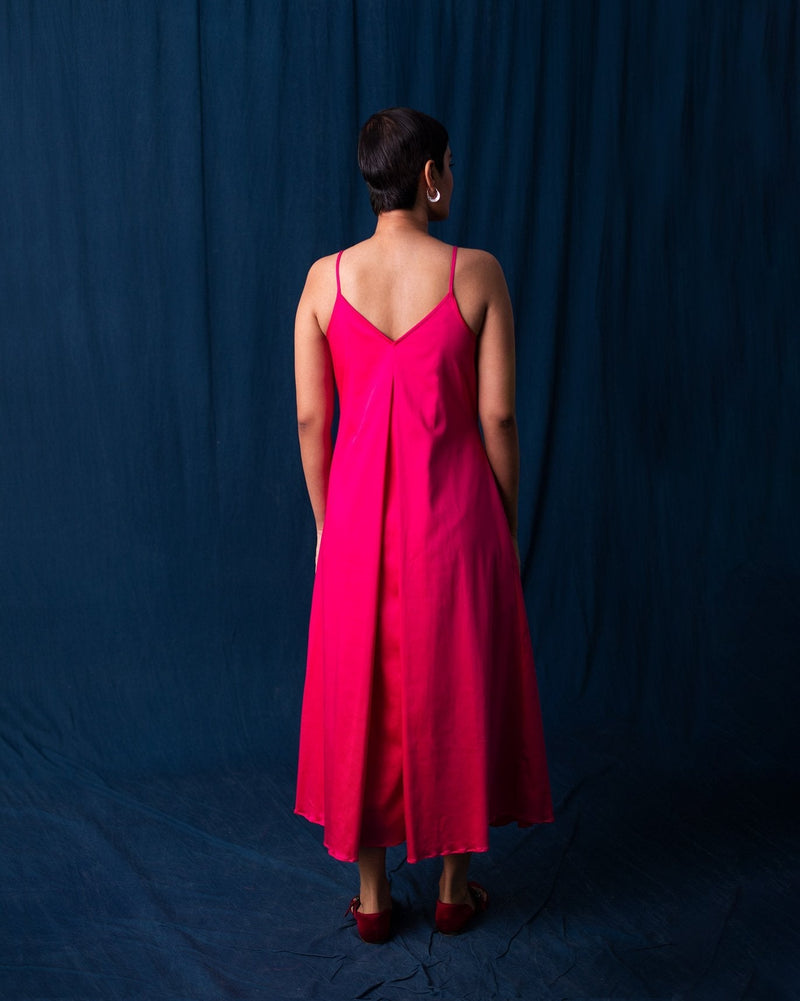 Front Knot Dress - Fuchsia