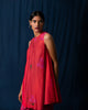 Pleated Flare Top - Red