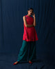 Pleated Flare Top - Red
