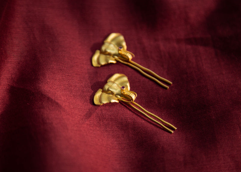 Haathi Hairpin - Gold