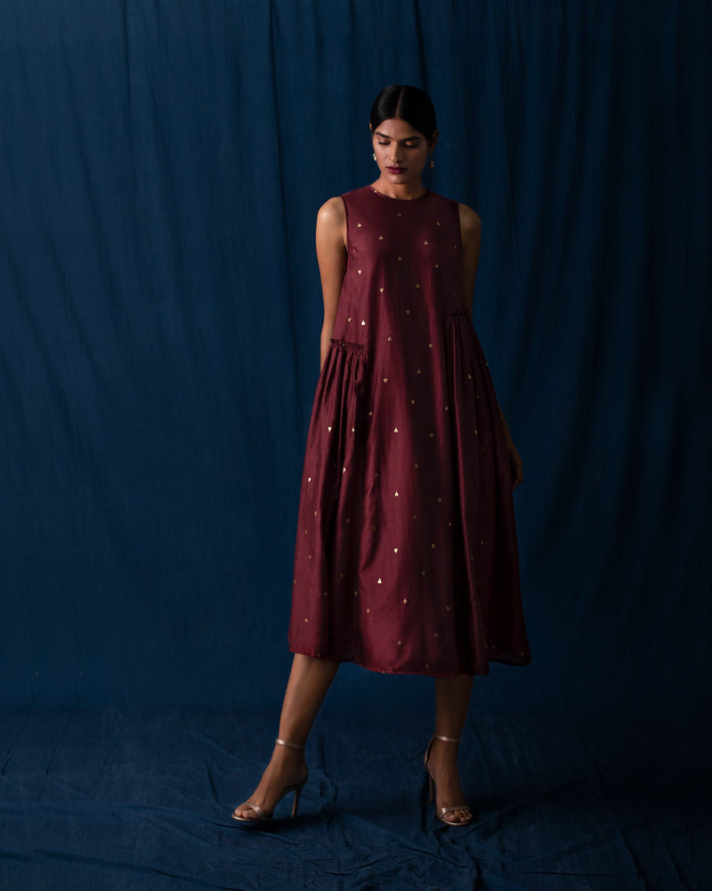 Pleat Dress - Red