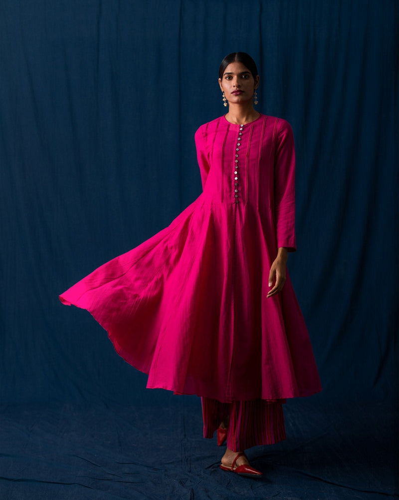 Panelled Kurta - Pink