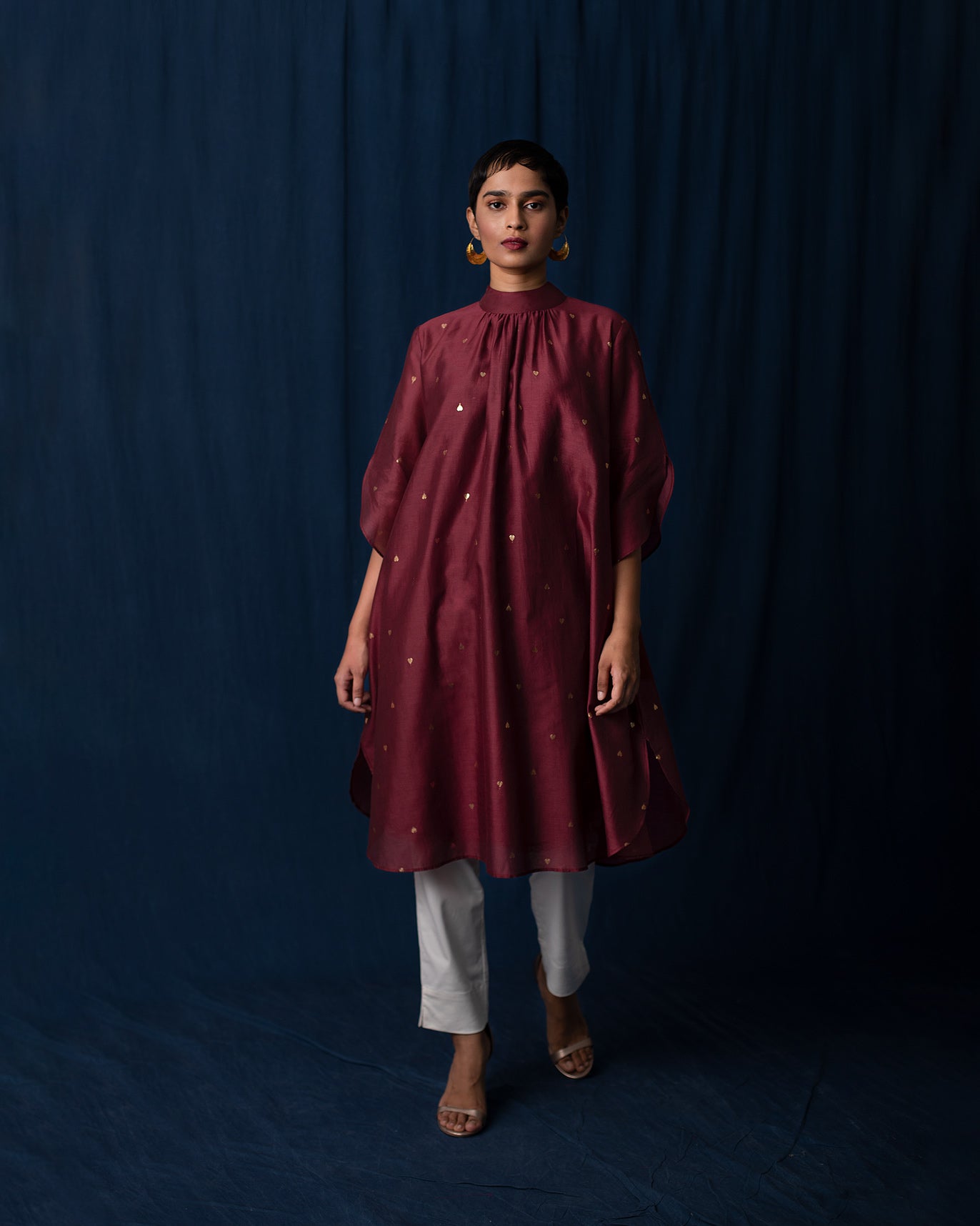 High Neck Kurta - Red